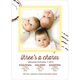 Yellow Charming Stamp Triplets Photo Birth Announcements Image 5 of 6